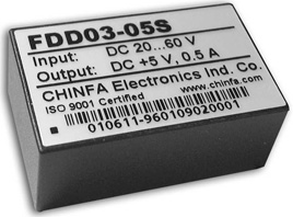 FDD03-15D2, DC/DC конвертер серии FDD03 мощностью 3 Ваттa